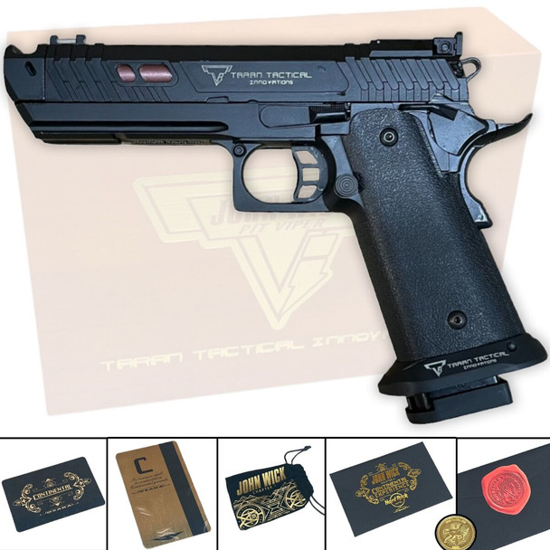 Double Bell 303+ John Wick 4 Series Gas Blowback Airsoft Pistol with Wooden Case in Back