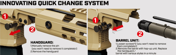 Ares Amoeba Mutant AMM13 EFCS AEG Airsoft Rifle with Retractable Stock in Desert Tan (AM-M-004-DE)