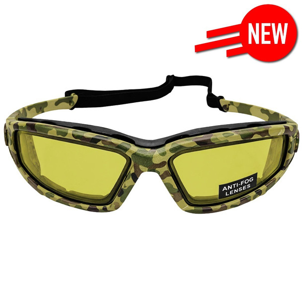 Nuprol - Defence Pro EN166 Anti-Scratch THERMAL Airsoft Eyewear in Camouflage/Yellow
