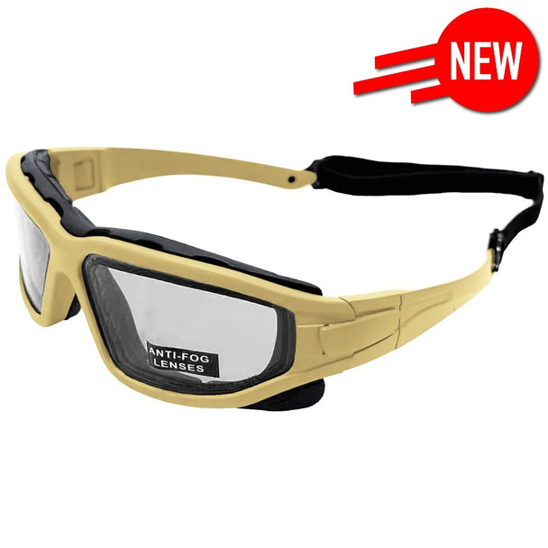Nuprol - Defence Pro EN166 Anti-Scratch THERMAL Airsoft Eyewear in Desert Tan/Clear