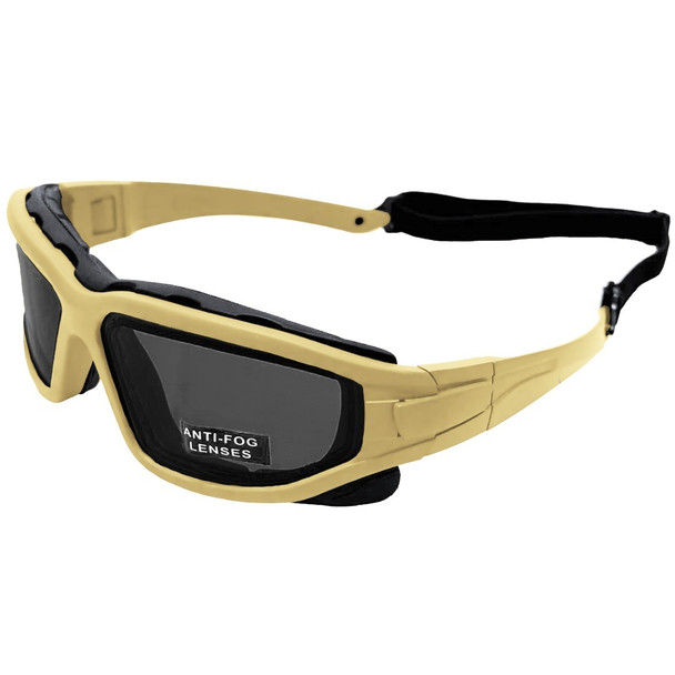 Nuprol - Defence Pro EN166 Anti-Scratch THERMAL Airsoft Eyewear in Desert Tan/Smoked