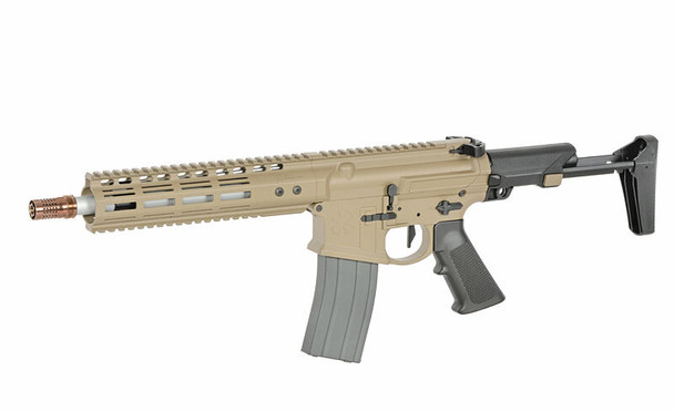 EMG Noveske N4 Ghetto Blaster 9 MWS Gen3 Gas Blowback Airsoft Rifle with Retractable PDW Stock in Desert Tan (G102B)