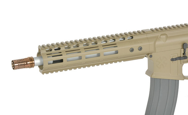 EMG Noveske N4 Ghetto Blaster 9 MWS Gen3 Gas Blowback Airsoft Rifle with Retractable PDW Stock in Desert Tan (G102B)