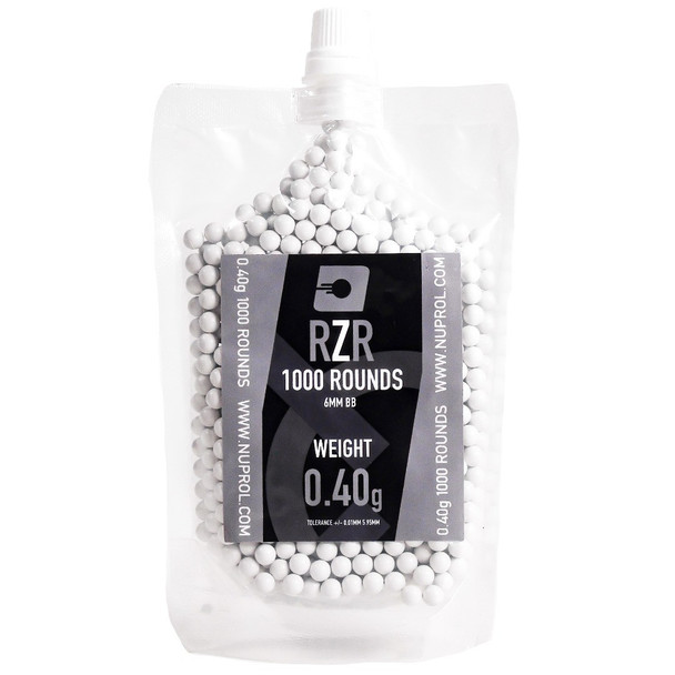 Nuprol RZR 1000 Rounds Airsoft BB Pellets 0.40g in White