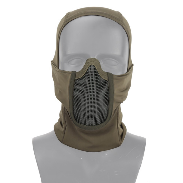 Nuprol - Tactical Balaclava Steel Mesh Lower Face Shield in Olive Green