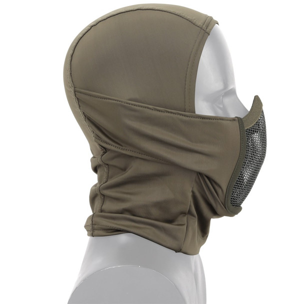 Nuprol - Tactical Balaclava Steel Mesh Lower Face Shield in Olive Green