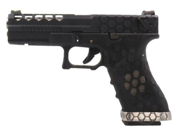 Armorer Works - AW-VX0201 Custom Hex Cut Gas Blowback Airsoft Pistol in Black