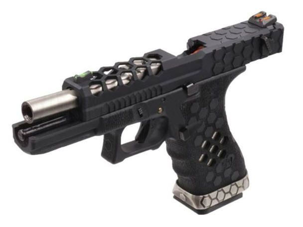 Armorer Works - AW-VX0201 Custom Hex Cut Gas Blowback Airsoft Pistol in Black