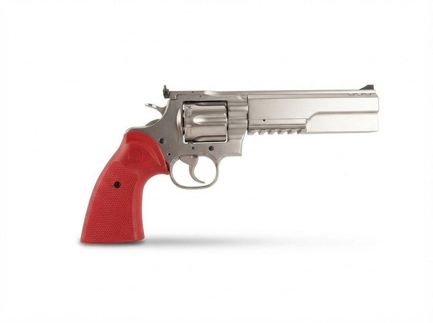King Arms 357 Evil Gas-Powered Full Metal Airsoft Revolver in Silver/Orange