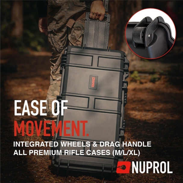 Nuprol Premium Waterproof Rifle Hard Case with Wheels P&P Foam in Black
