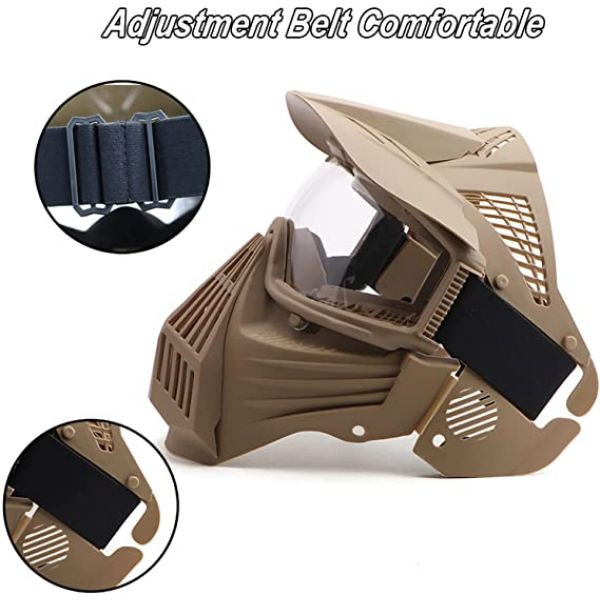 Wo Sport Tactical Jnr Full Face Mask in Desert Tan with Screen