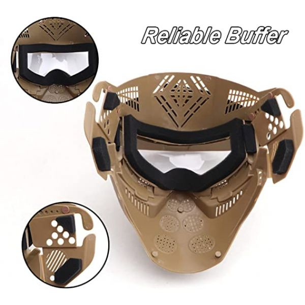 Wo Sport Tactical Jnr Full Face Mask in Desert Tan with Screen