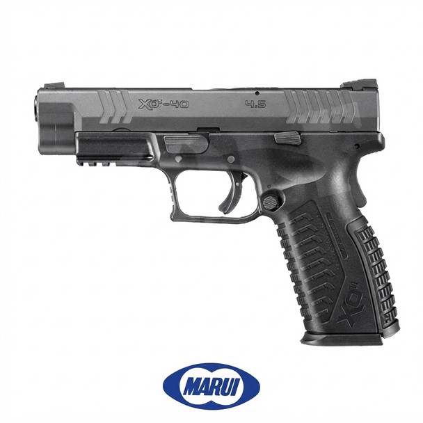 Tokyo Marui XDM-40 GBB Airsoft Pistol side profile featuring black polymer frame and metallic slide.