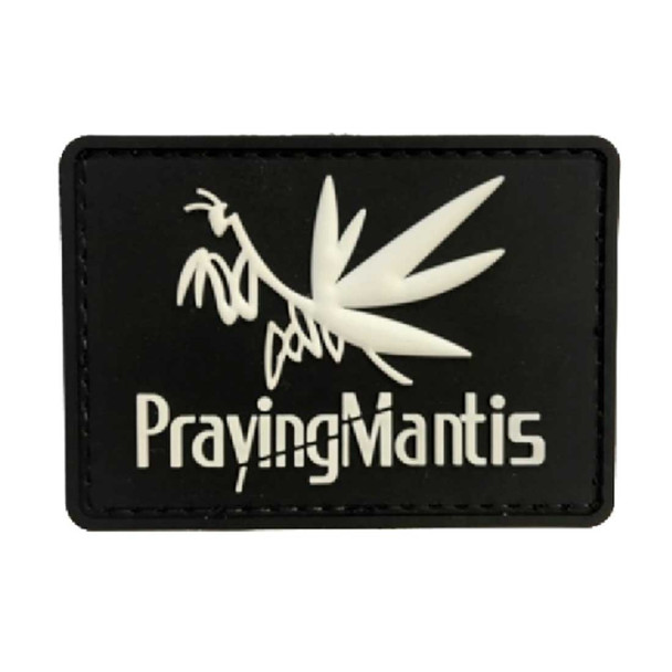 PRAYING MANTIS (White & Black) Tactical Rubber Velcro Patches