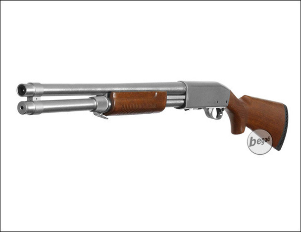 S&T M870 Marine Stainless Airsoft Spring Shotgun (Wood & Metal)