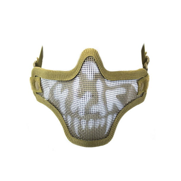 Nuprol Airsoft Mesh Lower Face Shield Skull in Desert Tan
