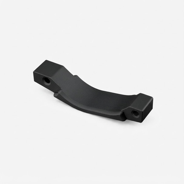 Magpul Enhanced Trigger Guard Aluminum AR15/M4 Black (DSP), angled view on white showing mounting holes