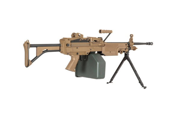 Specna Arms SA-249 MK1 CORE™with Skeleton Stock in Tan Specna Arms SA-249 MK1 CORE™with Skeleton Stock in Tan