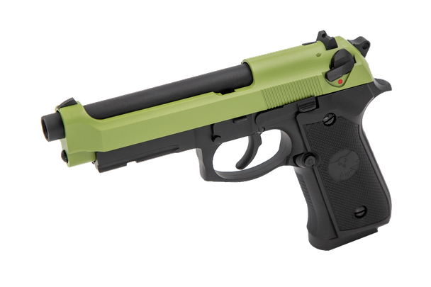 Raven R9 Replica M92 Gas Blowback Airsoft Pistol in Black & Green