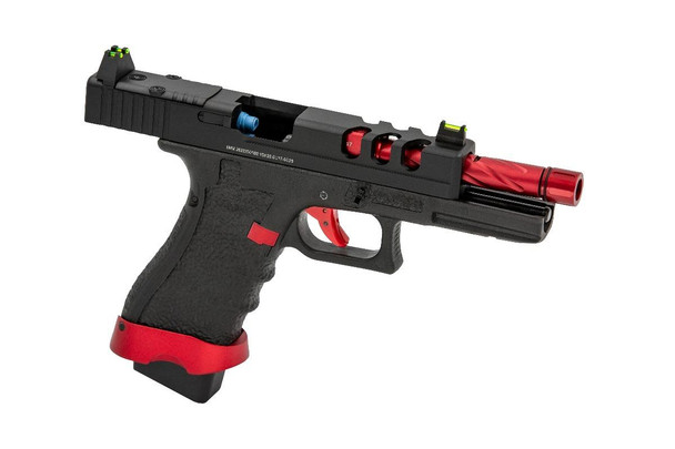 Vorsk EU17 Vented Gas Blowback Airsoft Pistol in Red & Black