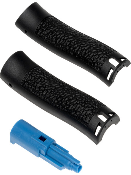 Vorsk EU17 Gas Blowback Airsoft Pistol in Black with Green Top Slide