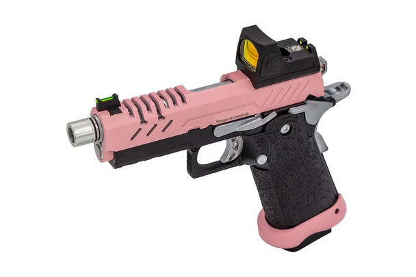 Vorsk Hi-Capa 3.8 Pro Gas Blowback Airsoft Pistol in Pink With BDS Sight