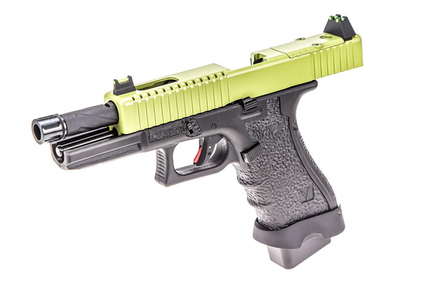 Vorsk EU17 Tactical Gas Blowback Airsoft Pistol with Green Top Slide