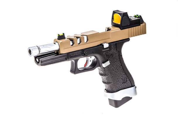 VORSK EU17 Tactical Gas Blowback Airsoft Pistol in Tan & Black with BDS Sight