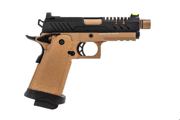 Vorsk CS Hi-Capa 3.8” Vengeance GBB Pistol - (Desert Tan & Black)