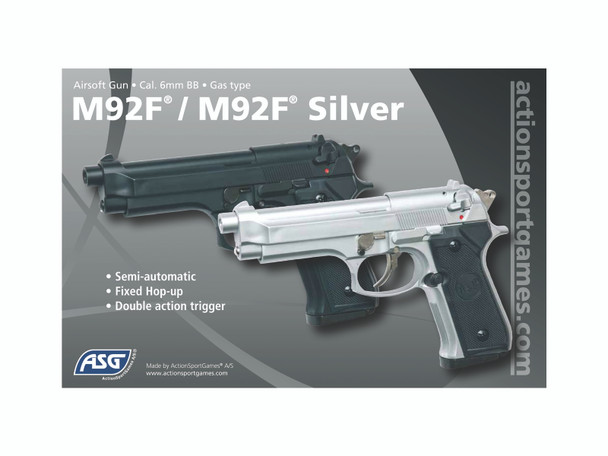 ASG M92 Non Blowback Gas Airsoft Pistol in Black