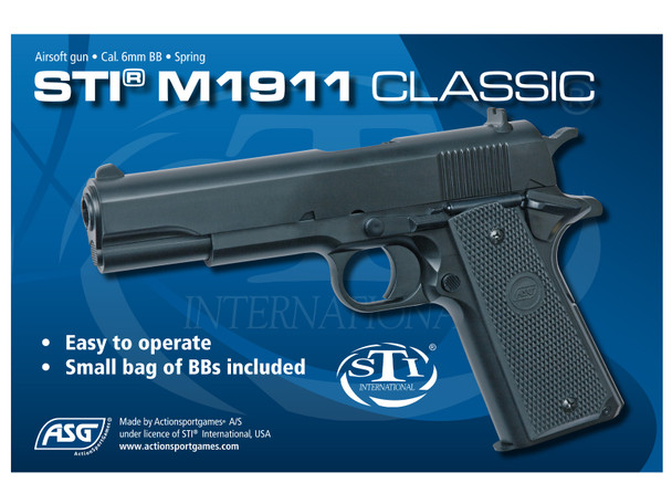 ASG - STI® M1911 Classic 1911 Spring Powered Airsoft Pistol in Black