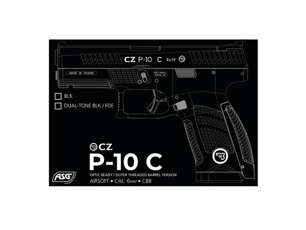 ASG CZ P-10C OR-OT CO2 GBB Airsoft Pistol in Black