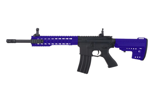Cyma CM615 AEG Keymod hand-guard Airsoft Rifle In blue