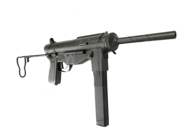 Snow Wolf M3A2 Full Metal Airsoft Grease Gun with Sliding Stock in Black