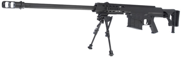 Side profile of the Snow Wolf SW-016 Metal M107A1 Airsoft Sniper Rifle AEG in Black