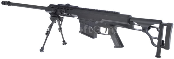 Close-up view of the hop-up adjustment dial on the Snow Wolf SW-016 Metal M107A1 Airsoft Sniper Rifle AEG in Black