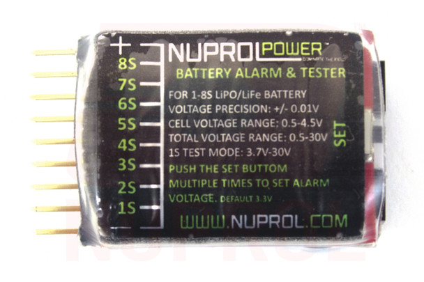 Nuprol Power Battery Alarm & Tester for LiPo/LiFe Batteries - (8s)