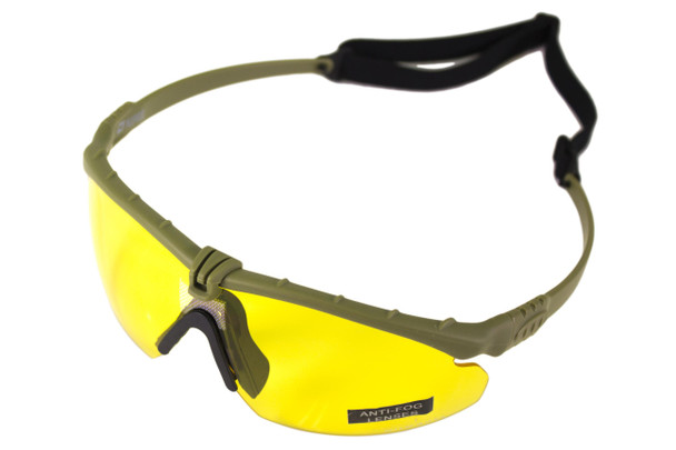 Nuprol Battle Pro’s Anti-Fog Protective Eyewear with Insert– Green Frame / Yellow Lens