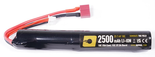 Nuprol 2500mAh 7.4V Li-Ion 10C Stick Airsoft Battery with Deans Connector