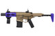 Ares Amoeba "Stubby" Honey Badger Airsoft AEG Rifle with Extendable Stock in Tan & Blue