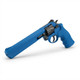 Well G296D Revolver 8" CO2 Metal Airsoft Revolver in Blue, angled view showing barrel and cylinder
