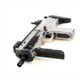 High angle view of the Blackviper MP7 AEG SMG Airsoft Rifle in Clear showing the top rail and folded grip.