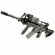 Front-facing angled view showing the barrel and rail accessories of the Classic Army Armalite M15A4 R.I.S Airsoft Rifle.