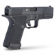 SAI Utility BLU Compact RMR-Cut Slide GBB Pistol - Blackout, rear three-quarter view showing textured grip