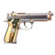 WE M92F Calico Jack Gas Blowback Airsoft Pistol in Chrome & Gold