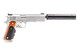 Vorsk VX-9 Agency Gas Blowback Airsoft Pistol with Silencer in Silver Vorsk VX-9 Agency Gas Blowback Airsoft Pistol with Silencer in Silver