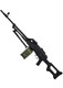 A&K PKM Airsoft Rifle with Drum Magazine in Tactical Black