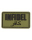 Kombat UK - PVC Tactical Patch Infidel with Velcro Back in Green