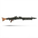 Full side view of the AGM MG42 WW2 Support Machine Gun (Full Metal) with folded bipod on white background.