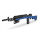 AGM A160-A2 Socom M14 Spring Sniper Rifle in Blue, front angled view with flashlight.